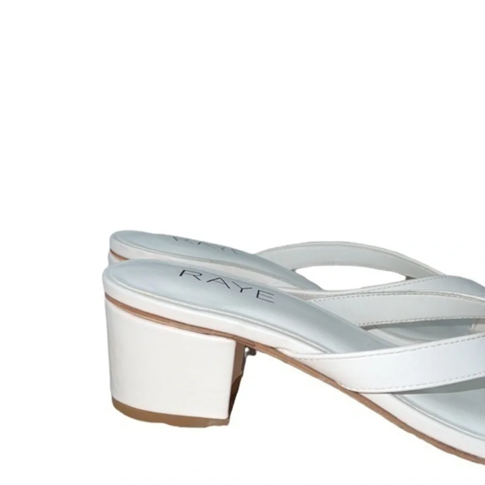 RAYE Estes Revolve White Block Heel‎ Thong Sandals